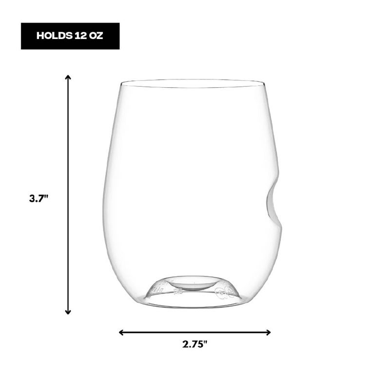 govino Unbreakable Stemless Wine Glass â€“ Set of 4, 12oz, Dishwasher Safe, BPA-free Tritan, Clear Stemless White Wine Glasses, Shatterproof for Indoor, Outdoor, Everyday Use. Reusable, Made in the USA - Image 4